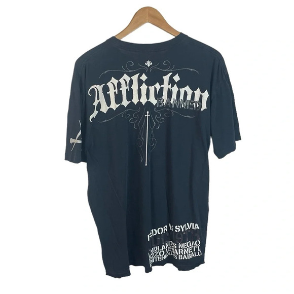 TS408 Men’s Affliction Banned Fedor vs Sylvia UFC Distressed T Shirt 2XL - Picture 4 of 5